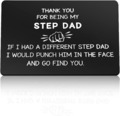 Step Dad gravierte Brieftasche Karte Väter Tagskarte Geschenk für Bonus Vater Stiefvater