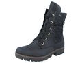 RIEKER Tucson Wildbuk Damen Stiefelette Biker Boot schwarz Leder Textil