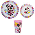 Disney Minnie Mouse Kinder Geschirr-Set 3 teilig Becher (430ml) Teller Schüssel