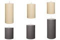 LED Kerzen outdoor Kunststoff 13/16/22cm grau elfenbein bewegliche Flamme Timer
