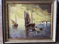 Hein HOPPMANN (1901-1982) Gemälde  Segelboote im Sonnenuntergang