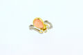 648-750er Gelbgold Ring mit 3 Brillianten+Coralle Ringgroße 47 Gewicht 4,6 gramm