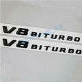 Für Mercedes Benz AMG V8 BITURBO Letters Emblem Badges Aufkleber Schwarz Glanz