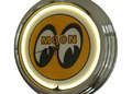 N-0259 Moon Eyes - Deko Retro Neon Uhr Clock Wanduhr Neonuhr Neonclock Werkstatt