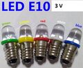 F06 / 5 Stk. E10 LED Lämpchen  in 5 Farben 3 V DC  Leuchtmittel