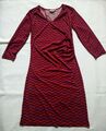 Laura T Damen Etui Kleid mit Drapierung Gr.S Jersey Polyester rosa bordeaux lila