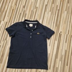 Damen Poloshirt Polo Shirt La Martina M 38 Designer Bluse Top Hemd Marine Pferde