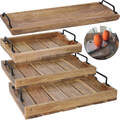 Exklusives Mango-Holz Serviertablett 38-56cm Griff-Tablett Betttisch Betttablett