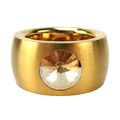 Massiver Edelstahl Ring vergoldet Zirkonia STATEMENT Modern Stainless Steel RG61