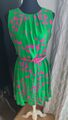 Damenkleider Gr.  40-42 Grün Farbe Mit Rosa Viskose mit Gürtel 