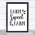 Farm Sweet Farm Zitat Typogrophie Wandkunst Druck