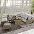 Poly Rattan Sitzgruppe Garten Lounge Möbel Sofa Set Gartengarnitur Essgruppe