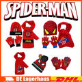 DE Marvel Spider-Man Mütze Schal Handschuhe Sets Kinder Strickwaren Hut Geschenk