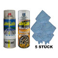 Autolackspray Set in Windsorblau J8J8 für VW & Klarlack a 400ml  & 5 Tücher