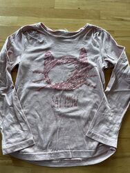 Longsleeve 122 rosa katze Langarmiges Shirt Unterzieher Miau 🐈‍⬛