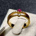 585 Gelbgold Ring Mit Brilliant ca. 0,02ct Gr. 55 Gold 14 Karat