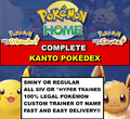 Komplett/Vollständig Kanto Pokedex - Pokemon Lets Go Pikachu/Eevee HOME glänzend oder nicht
