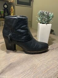 Tamaris 38 Damen Stiefelette Leder schwarz Schuhe Ankel Boots