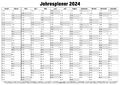 Jahresplaner Wandkalender Wandplaner Kalender 2024 - DIN A3 A2 A1 - gefaltet