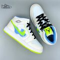 Nike Sneaker Air Jordan 1 Mid Warped Swoosh Volt GS Kinder Damen Jungen Schuhe