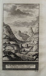 Julierpass Engadin Graubünden  Schweiz seltener  Kupferstich P. van der Aa 1714