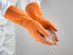 Ansell Orange extra strapazierfähig Latex Gummi Handschuhe lange Manschette Küche Badezimmer