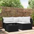 Polyrattan Rattan Gartenmöbel Lounge Set Sitzgruppe mit Hocker und Tisch