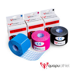 quapuathlet PROFISPORT Kinesiologie Tape Sport Physio Taping Verband5m x 5cm/20 x 25cm Pre-Cut Tape - Gepr. Medizinprodukt