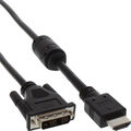 InLine HDMI-DVI Adapterkabel 19pol Stecker auf 18+1 Stecker mit Ferrit 0,5m