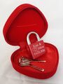 Valentinstag Geschenk Liebesschloss Rot Herz-Box Valentinstag Geschenk + Gravur