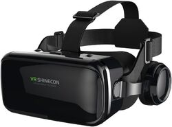 VR Brille mit Kopfhörern Headset 3D Kompatibel mit 4,7-6,6 Zoll iPhone Android