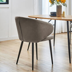 SVITA AUDREY 2er Set Esszimmerstühle Küchen-Sessel mit Armlehne Metallbeine