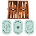 Backgammon Holz Ahorn Mahagoni Intarsien Handarbeit  33 x 30 cm