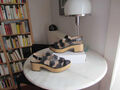 WONDERS Plateau-Sandaletten Gr. 38 schwarz Leder Nieten NEU Sommer Made in Spain