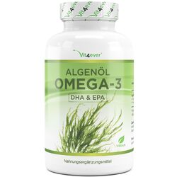 Algenöl Omega 3 60 Kapseln Vegan + Hochdosiert - 450 mg DHA & 225 mg EPA am Tag