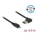 Delock Kabel EASY-USB 2.0 Typ-A Stecker gewinkelt links / re 85164 (404361985164