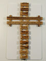 Holz Olivenholz Kreuz Holzkreuz Olivenholzkreuz  Vater unser handgefertigt 22 cm