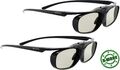 2x aktive 3D Brille Hi-SHOCK® RF Black Heaven für Sony Beamer VPL HW45 / 65 ES