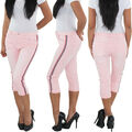 Damen Hüft Stretch Capri Bermuda Jeans Shorts kurze 3/4 Sommer Hose Hüfthose 