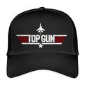 Top Gun Jet Logo Used Look Trucker Cap, One size, Schwarz/Schwarz