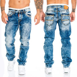 Cipo & Baxx Herren Jeans Regular Fit Hose Dicke Nähte Jeanshose Mens Pants