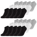 10 bis 50 Paar Sneaker Socken Herren Damen Baumwolle Schwarz Weiß Grau