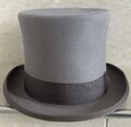 Guerra Zylinder Hut hat Grau grey beige Champagner gut erhalten 56 Hochzeit