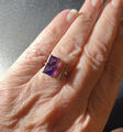 Modeforward 18 Karat offener Ring aus Weißgold Diamant und Amethyst, Neu ohne Etikett