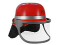 Feuerwehrhelm Kinder Helm Feuerwehr Zubehör rot Visier verstellbar Nackentuch