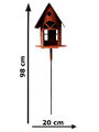 Gartenstecker Vogelhaus im Rost Design H: 19 cm - Rostfigur für den Garten