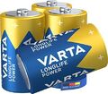 VARTA Longlife Power D Mono LR20 Batterie (4er Pack) Alkaline Batterie - Made