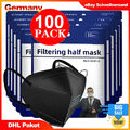 ⏩100/50/20x FFP2 Maske Schwarz Mundschutz Atemschutz 5-lagig zertifiziert CE2163