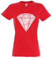 Diamond II Damen T-Shirt Diamant Diamanten Juwel Juwelen Reflektor Kristall