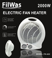 FilWAS Heizlüfter Schnellheizer 3 Stufen Ventilator / 1000W / 2000W Heizung